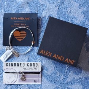 Alex and Ani 'Heart Flag' bracelet and cord, NWT
